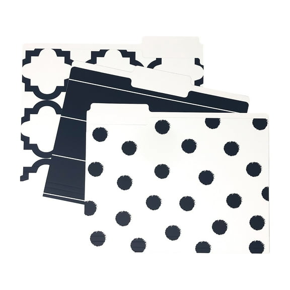 Kahootie Co. Heavy Duty File Folders 1/3 Cut Tab 9.55" x 11.7" Navy 9/Pack (ITKFFNV2)