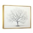 thumbnail image 2 of Designart "Monochrome Simplicity White Tree" Floral Floater Framed Wall Art Living Room, 2 of 7