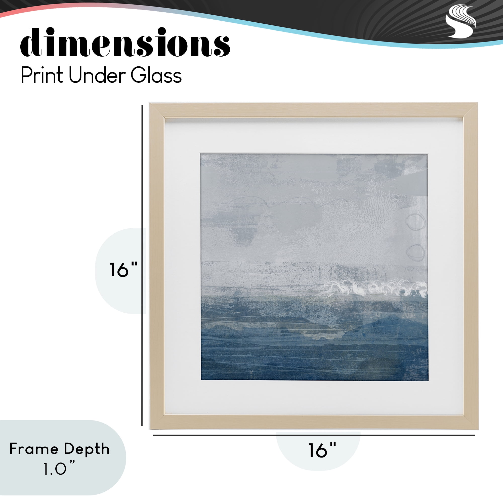 Stupell Industries Ocean Tide Abstract Birch Framed Print Under Glass, design by Dan Meneely