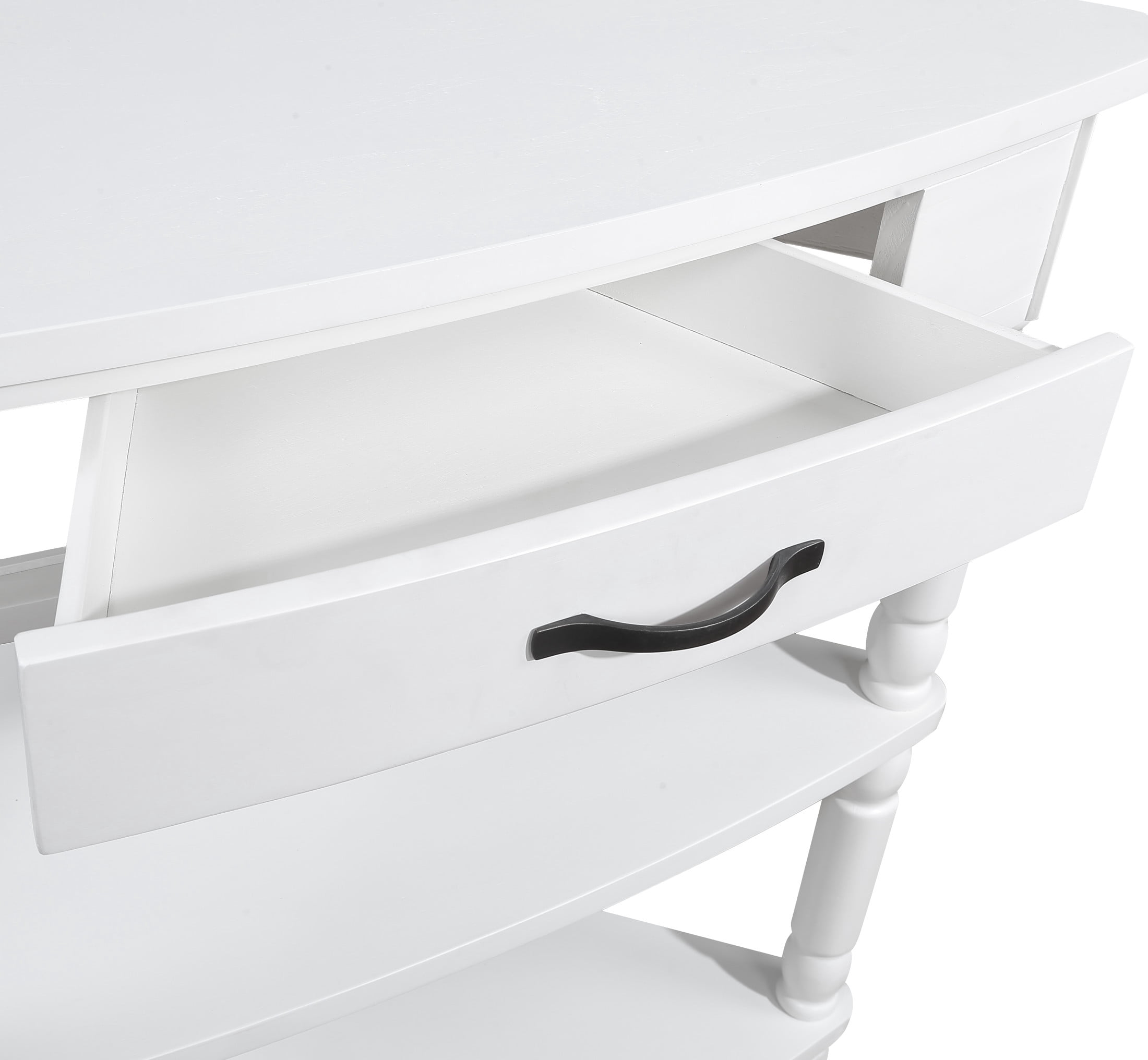 Noble House 34" Triangle Corner Table, MDF Table with Solid Wood Legs, Small Space/Living Room Side Table, Milk White