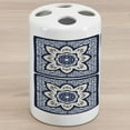 thumbnail image 1 of Talavera Ceramic Toothbrush Holder, Tile Like Design Illustration of Colorful Floral Mediterranean Moroccan Pattern, Decorative Versatile Countertop for Bathroom, 4.5" X 2.7", Multicolor, 1 of 4