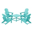 thumbnail image 2 of WestinTrends Malibu 5-Piece HDPE Adirondack Chair Outdoor Patio Square Table Conversation Set, Turquoise, 2 of 15
