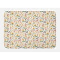 thumbnail image 1 of Floral Bath Mat, Colorful Summer Meadow Leaves in Scribble Style, Plush Bathroom Decor Mat with Non Slip Backing, 29.5" X 17.5", White Multicolor, by Ambesonne, 1 of 2