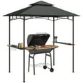 thumbnail image 1 of Outsunny 8' x 5' Grill Gazebo, Double Tiered Barbecue Gazebo, Dark Grey, 1 of 10