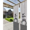 thumbnail image 3 of Outdoor Curtains for Patio, Grey Snowman Christmas Waterproof Blackout Outside Curtain for Porch/Pergola/Gazebo, Xmas Berry Winter Snowflake Thermal Insulated Drapes for Cabana, 1 Panel, 54 x 84 Inch, 3 of 8