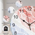 thumbnail image 5 of Wall Clock Summer Beach Clocks PVC Silent Non-Ticking Battery Operated Decorative Ombre Red Abstract Leaf Lines Round Clock for Home Living Room Kitchen Bedroom Office School Wall Decor 10 Inch, 5 of 9