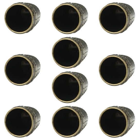 PBPBOX 10Pcs Metal Thimbles for Washboards Copper Ancient Bronze Piercing Assistance Sewing Tools