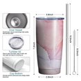thumbnail image 6 of 20oz Tumbler with Lid and Straw Stainless Marble Steel Vacuum Insulated Water Coffee Tumbler Cup, Double Wall Vacuum Insulated Travel Mug Reusable Tumblers for Ice Drinks, Hot Beverage, 6 of 7