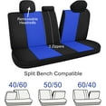 thumbnail image 5 of Waterproof Car Seat Cover Full Seats, Neoprene Seat Covers for Cars,Split Bench Compatible Car Interior Covers, Universal Fit Most Car Sedan Truck SUV(Black/Blue), 5 of 18