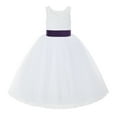 thumbnail image 2 of Ekidsbridal White Lace Back Tutu Tulle Flower Girl Dress Christening Gown 212noFT 7, 2 of 3