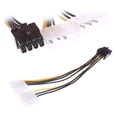 thumbnail image 2 of Dual Molex 4-Pin Male to 8-Pin Male PCI for Express Power Converter Cable for Video Card Pci-e ATX PSU Power Supply Cabl, 2 of 8