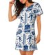 thumbnail image 2 of Easygdp Skiing Enthusiast Camisón de manga corta para mujer, informal, estampado, 2 of 6