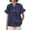 Navy, variant on Womens Shirts Young Womens Tops Womens Button Down Shirts 2025 Summer Pleated V Neck Short Ruffle Sleeve Work Blouse Top
