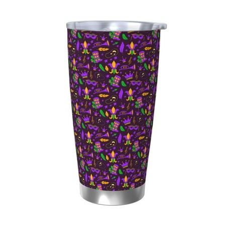 

Matuu Mardi Gra2 for 20oz Durable Thermal Cups Keep Drinks Cold and Hot Insulated Car Mug with Lid-Without Straw