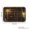 thumbnail image 4 of SPXUBZ 3D Library Bookshelf Non Slip Flannel Floor Mat for Bathroom Kitchen Bedroom Decor 16x24 inch, 4 of 5