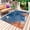 Dark Blue, variant on Orange Navy Blue Coral Outdoor Rug for Patio/Deck/Porch, Non-Slip Large Area Rug 4 x 6 Ft, Summer Beach Coastal Ocean Wooden Indoor Outdoor Rugs Washable Area Rugs, Camping Rug Carpet Runner