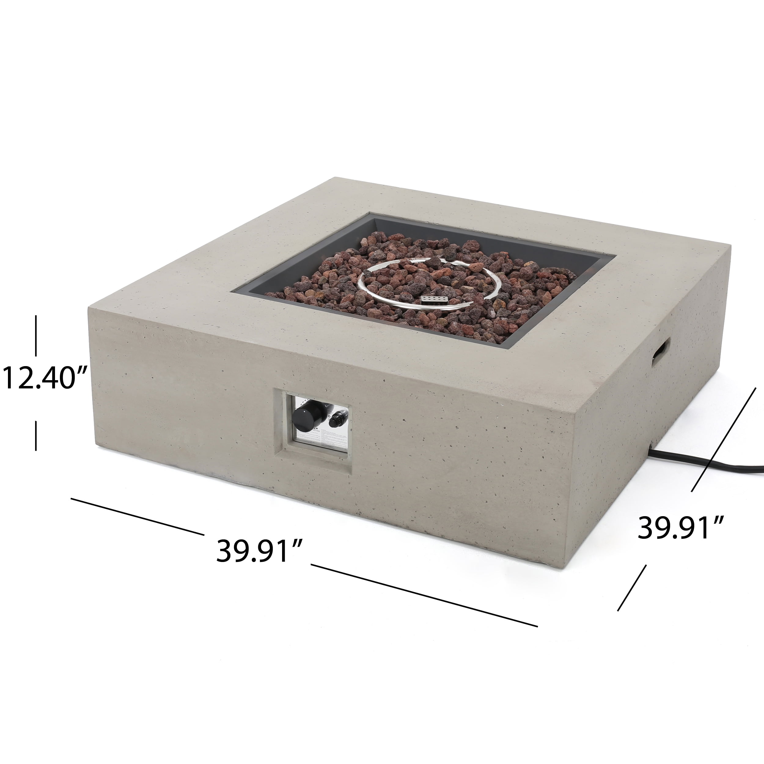 Noble House 40" Square 50000 BTU Fire Pit Table