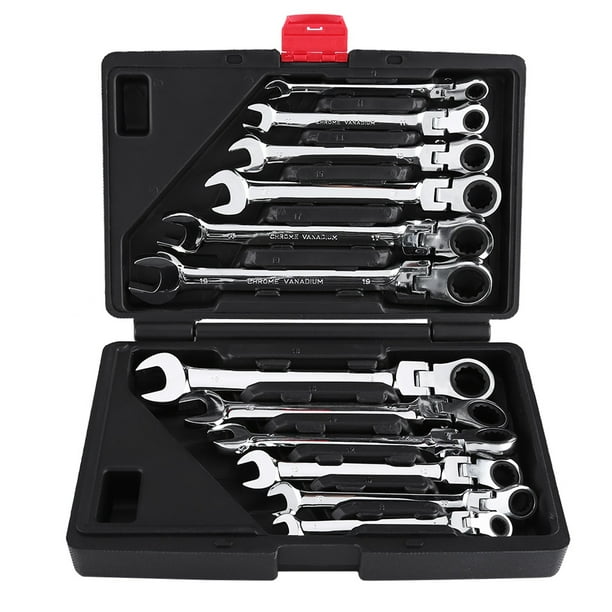 12Piece 819mm Metric FlexHead Ratcheting Wrench Set, Professional