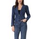 thumbnail image 1 of Chaqueta de mezclilla para mujer INSPIRE CHIC con solapa, un botón y mangas largas, talla M azul, 1 of 6
