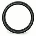 thumbnail image 2 of Black Ceramic Ridged Edge 8mm Brushed and Polished Band Ring 8 Size, 2 of 6