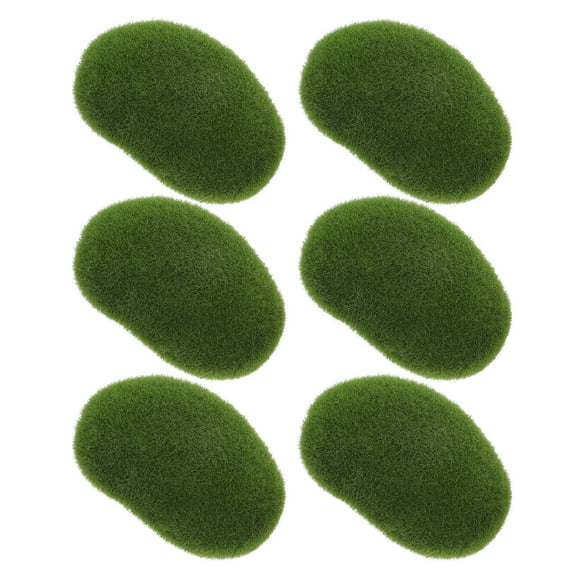 Raindrops 6 Pcs Artificial Moss and Fake Rocks Terrarium Decor for Green Plants