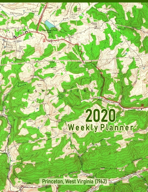 2020 Weekly Planner Princeton, West Virginia (1962) Vintage Topo Map