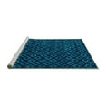 thumbnail image 2 of Ahgly Company Machine Washable Indoor Round Abstract Turquoise Blue Modern Area Rugs, 8' Round, 2 of 4