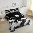 thumbnail image 4 of Erosebridal Ocean Wave Bedding Comforter Set, Japanese Style Comforter Sets , Cartoon Crane Moon Reversible Down Comforter, Lightweight Room Decor, 2pcs, 4 of 8