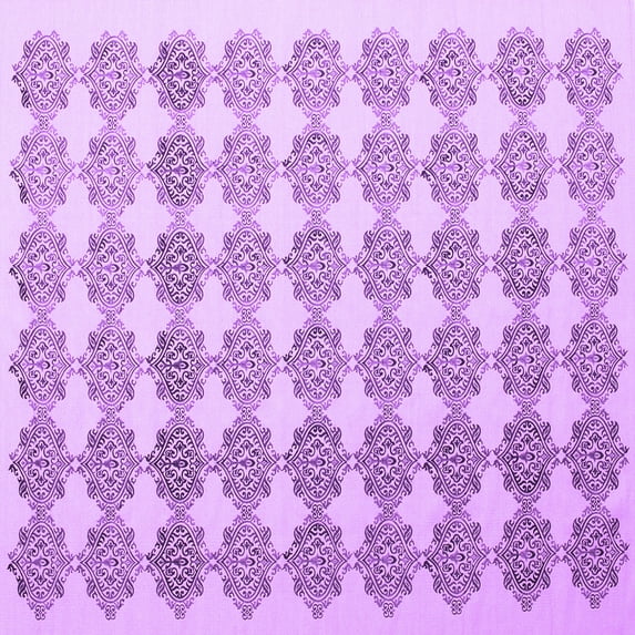 Ahgly Company Indoor Square Abstract Purple Contemporary Area Rugs, 8' Square