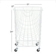 thumbnail image 4 of DecMode Industrial White Metal Rolling Laundry Basket, 17"W x 24"H, 4 of 14