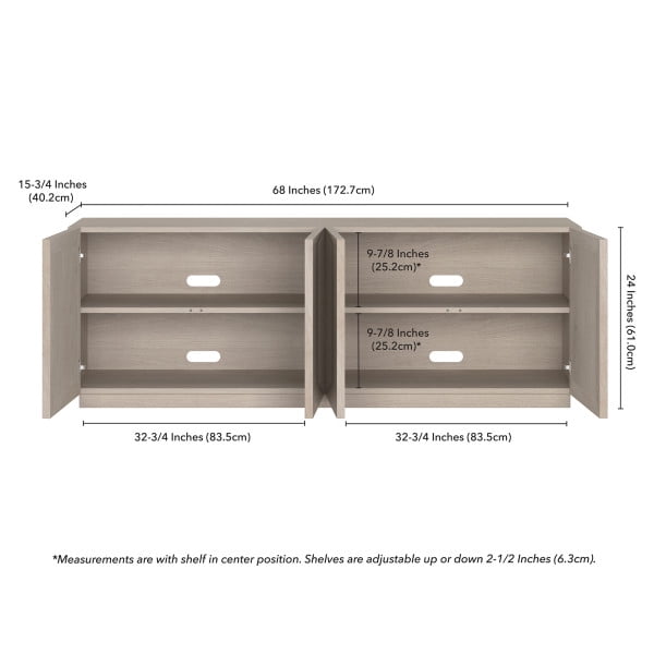 Morse Rectangular TV Stand for TV's up to 75" in Alder White