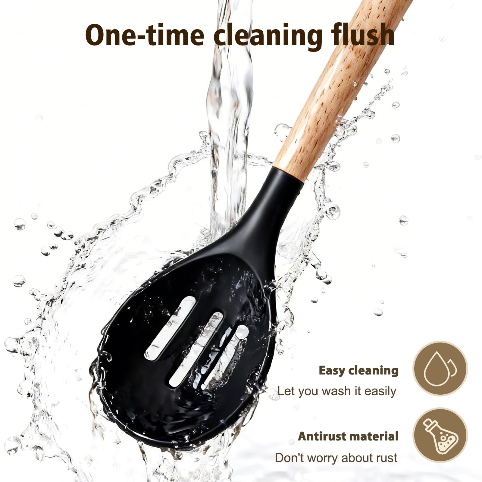 Silicone Cooking Utensils Set, Heat Resistant Kitchen Tools, 36 PCS Non-Stick Silicone Cooking Kitchen Utensils, Black