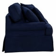 thumbnail image 7 of Sunset Trading Horizon T-Cushion Fabric Slipcovered Loveseat in Navy Blue, 7 of 7