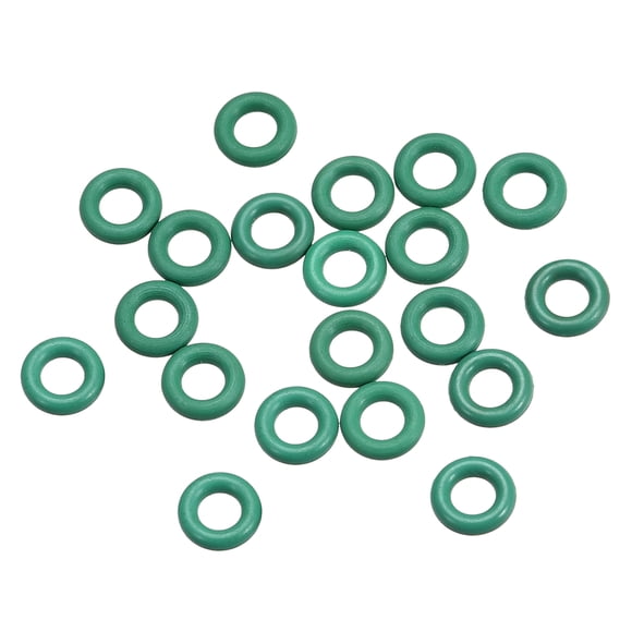 Anillos O de caucho de fluoruro, 6mm OD, 3mm de diámetro interior, 1.5mm de grosor, junta de sellado verde 20Pcs