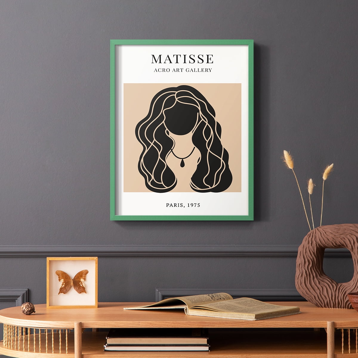 Matisse CXIX Framed Print in Green Solid Wood 22 x 28 Framed Print