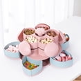 thumbnail image 5 of Caja de Almacenamiento Giratoria de Doble Capa, de Plástico Apto para Uso Alimentario, con Compartimento para Dulces y Frutos Secos, Organizador de Escritorio Multifuncional, Ideal para Boda, 5 of 5