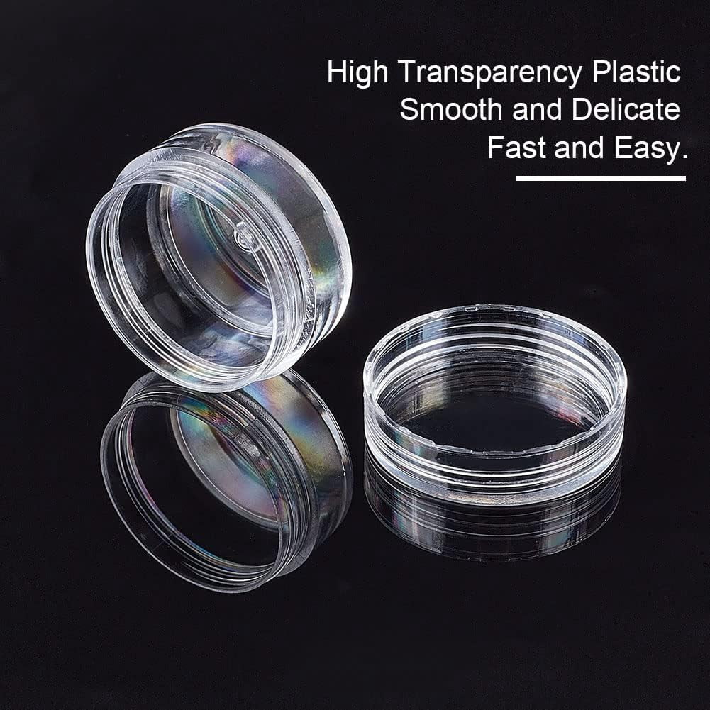 Polypropylene(PP) Beads Organizer Storage Case 6Pcs Polystyrene Removable Individual Box Clear 4x2.2cm 6pcs/set 4 sets/bag