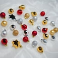 thumbnail image 5 of 33-Piece Red and Silver Christmas Ornament Set, with Hexagonal Stars for Small to Medium Trees, Shatterproof Plastic Baubles silver, 5 of 6
