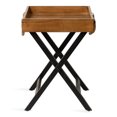 thumbnail image 3 of Kate and Laurel Bayville Farmhouse Wood Tray Table, 17 x 17 x 24, Rustic Brown and Black, Decorative Modern Tray Table with Deep Removable Tray for Serving, Display, and Storage, 3 of 9