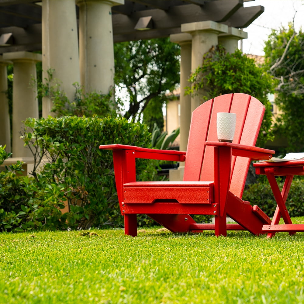 RESINTEAK Folding Adirondack Chair, All Weather, HDPE Recyclable