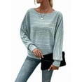 thumbnail image 2 of Women'S Soft Long Sleeve Blouses Crewneck Pullover Tops Casual Batwing Knitted Oversized Outfits 2025, 2 of 9