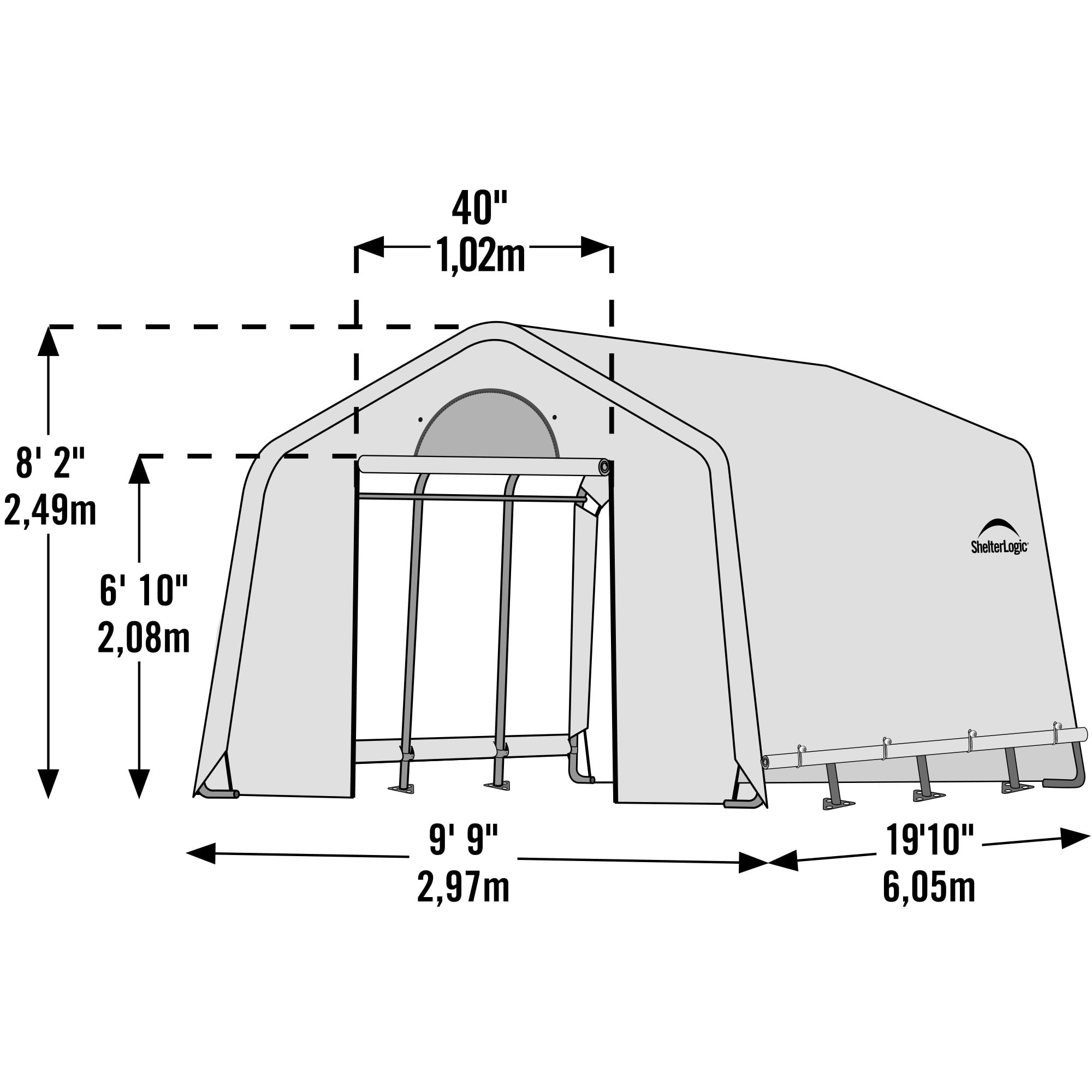 GrowIT Greenhouse-in-a-Box Peak 10 x 20 ft. Greenhouse