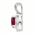 thumbnail image 2 of 925 Sterling Silver Rhodium Plated Diamond and Created Ruby Pendant, 2 of 7