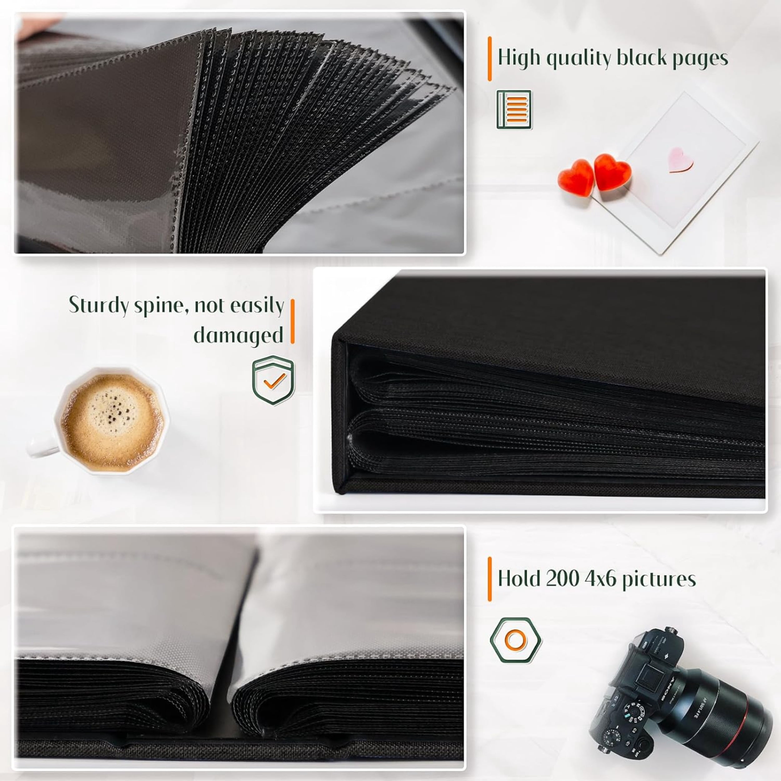 Photo Album 4x6 200/600 Pockets for Wedding Gifts, Linen Hardcover Picture Albums for Family Anniversary Baby Vacation Pictures