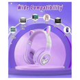 thumbnail image 2 of Children's Bluetooth Headphones, Foldable Wireless Headphones with LED Light, Cat Ears Game Headset, 2 of 5