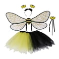 thumbnail image 3 of Diadema con alas de abeja, divertida decoración, accesorio de disfraz, accesorios festivos y adorables para disfraces. Juego de 4 piezas en oro negro, 3 of 9