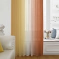 thumbnail image 6 of Burnt Orange Yellow Ombre Sheer Curtains 54" Long, Contemporary Art Abstract Aesthetics Light Filering Curtains, Breathable Simi Curtain Privacy Drapes for Kitchen Bathroom Small Window Treatment, 6 of 9
