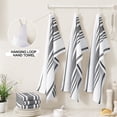 thumbnail image 5 of Simmore Kitchen Towels 18"x28"(6 Pack, Black), Large Cotton Striped Hand Towels Kitchen with Hanging Loop, Reusable Absorbent Dish Cloths for Washing Dishes, 5 of 8