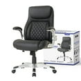 thumbnail image 1 of NOUHAUS +Posture Ergonomic PU Leather Office Chair. Click5 Lumbar Support with FlipAdjust Armrests. Modern Executive Chair and Computer Desk Chair (Black), 1 of 5