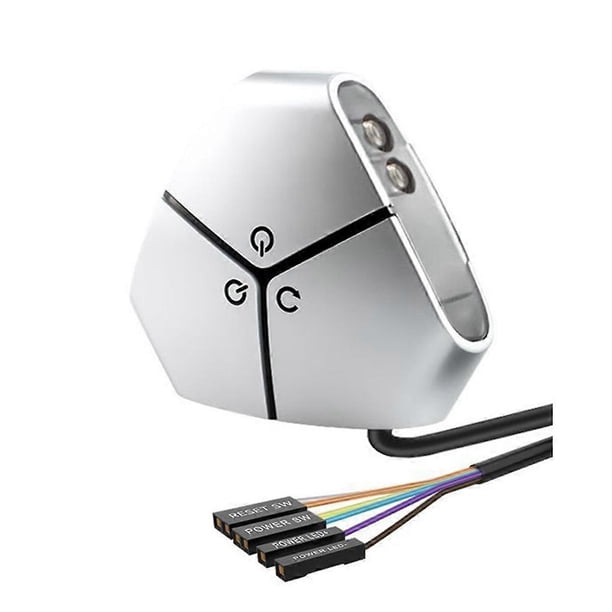 Computer Desktop Switch PC Power on/Restart Button Dual USB External Extension Power Cable on/Off Bu